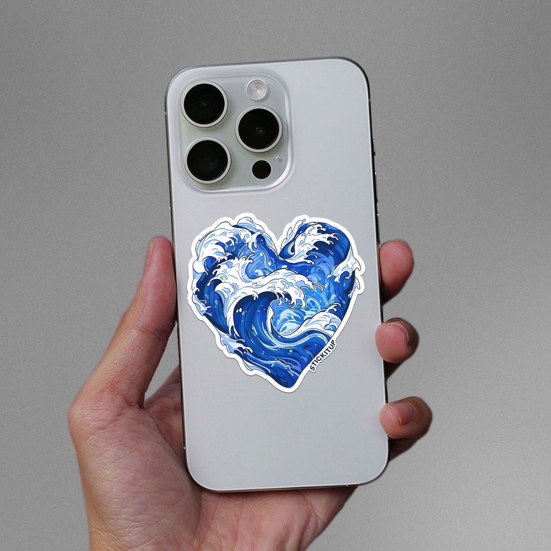 Heart Shaped Wave Sticker - STICK IT UP