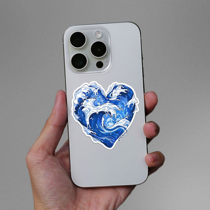 Heart Shaped Wave Sticker - STICK IT UP