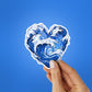 Heart Shaped Wave Sticker waterproof vinyl decal for laptop, bike, car & bottle