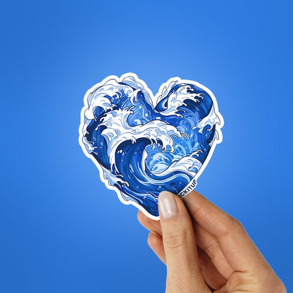Heart Shaped Wave Sticker - STICK IT UP