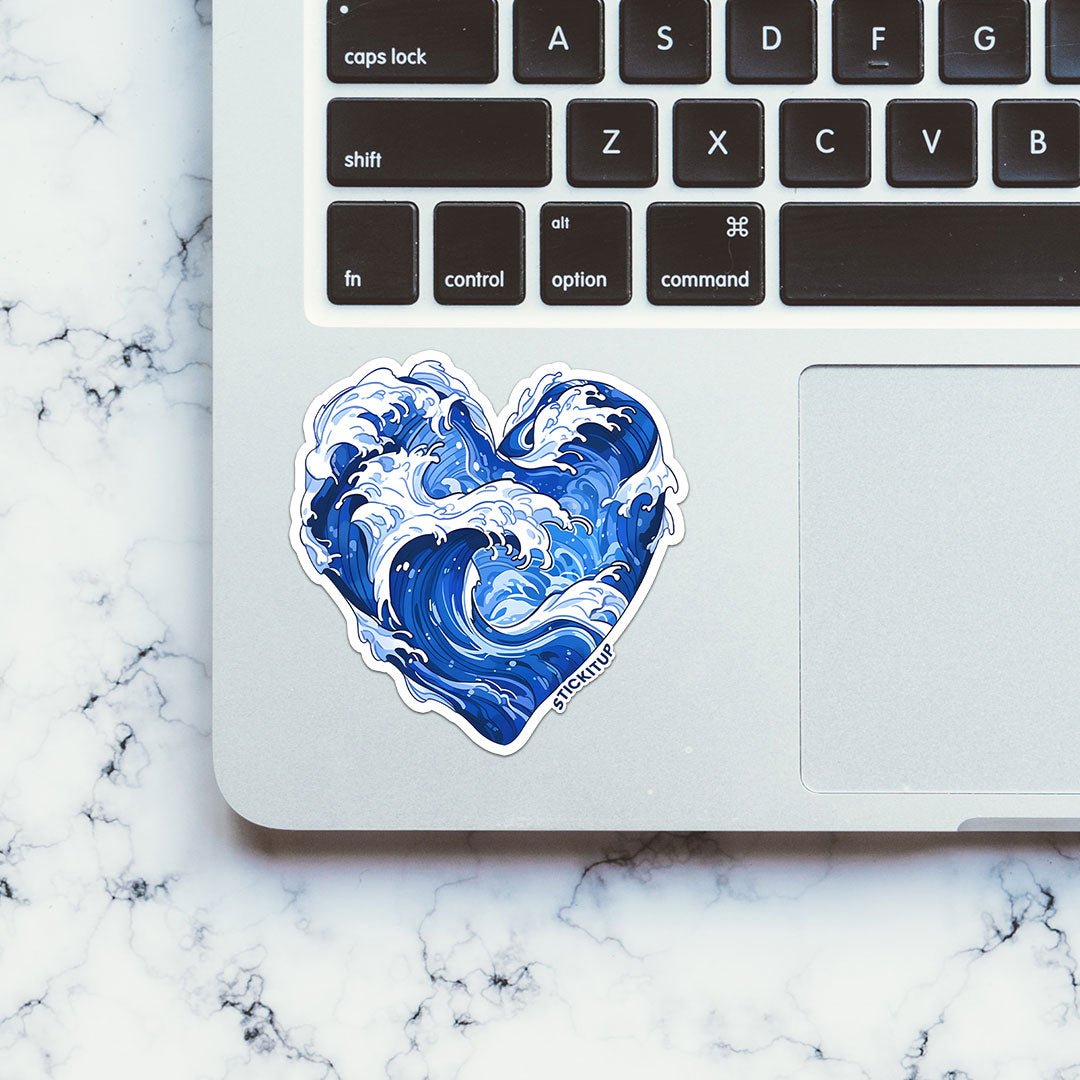 Heart Shaped Wave Sticker - STICK IT UP