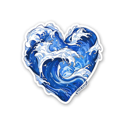 Heart Shaped Wave Sticker - STICK IT UP