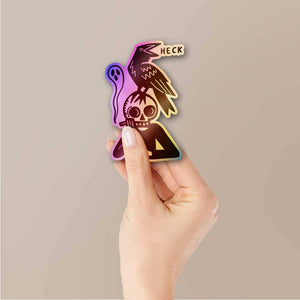 Heck Holographic Sticker waterproof vinyl decal for laptop, bike, car & bottle