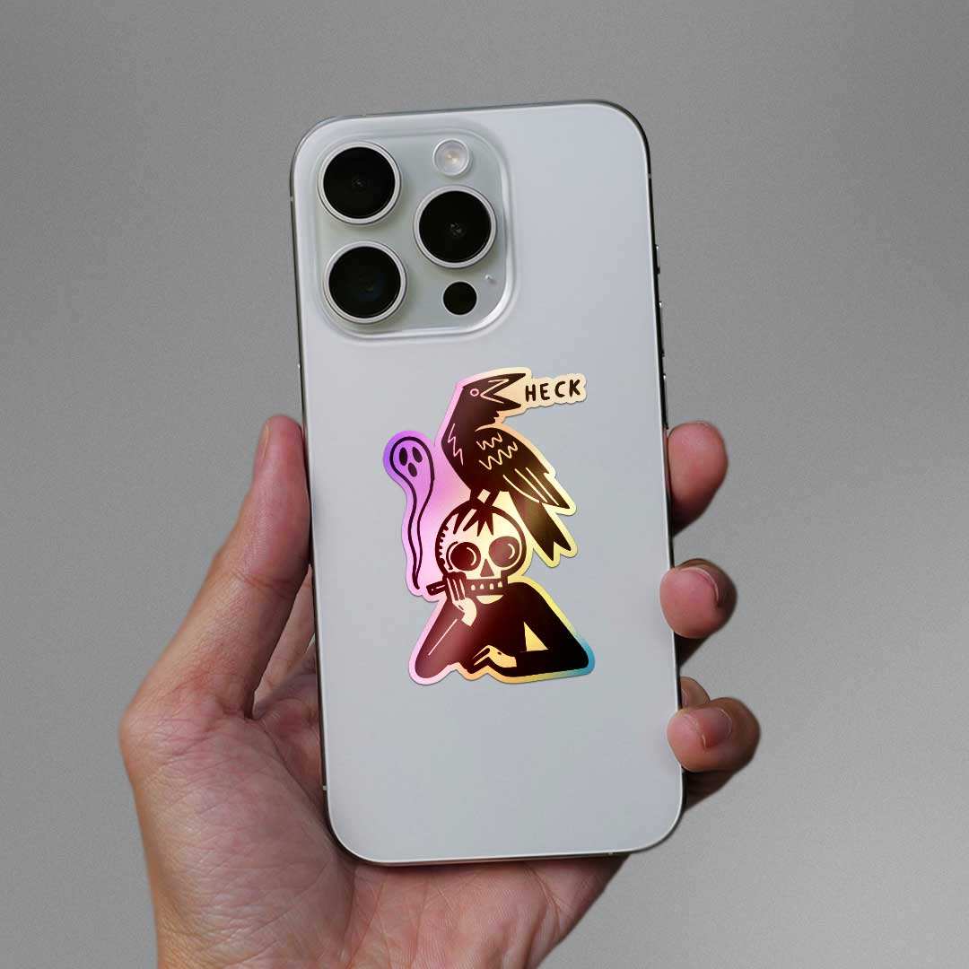 Heck Holographic Sticker waterproof vinyl decal for laptop, bike, car & bottle