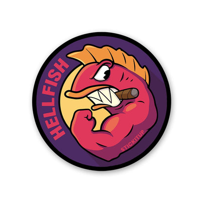 Hell Fish Sticker waterproof vinyl decal for laptop, bike, car & bottle