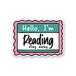 Hello I M Reading Sticker waterproof vinyl decal for laptop, bike, car & bottle