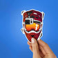 Helmet With Gopro Sticker waterproof vinyl decal for laptop, bike, car & bottle