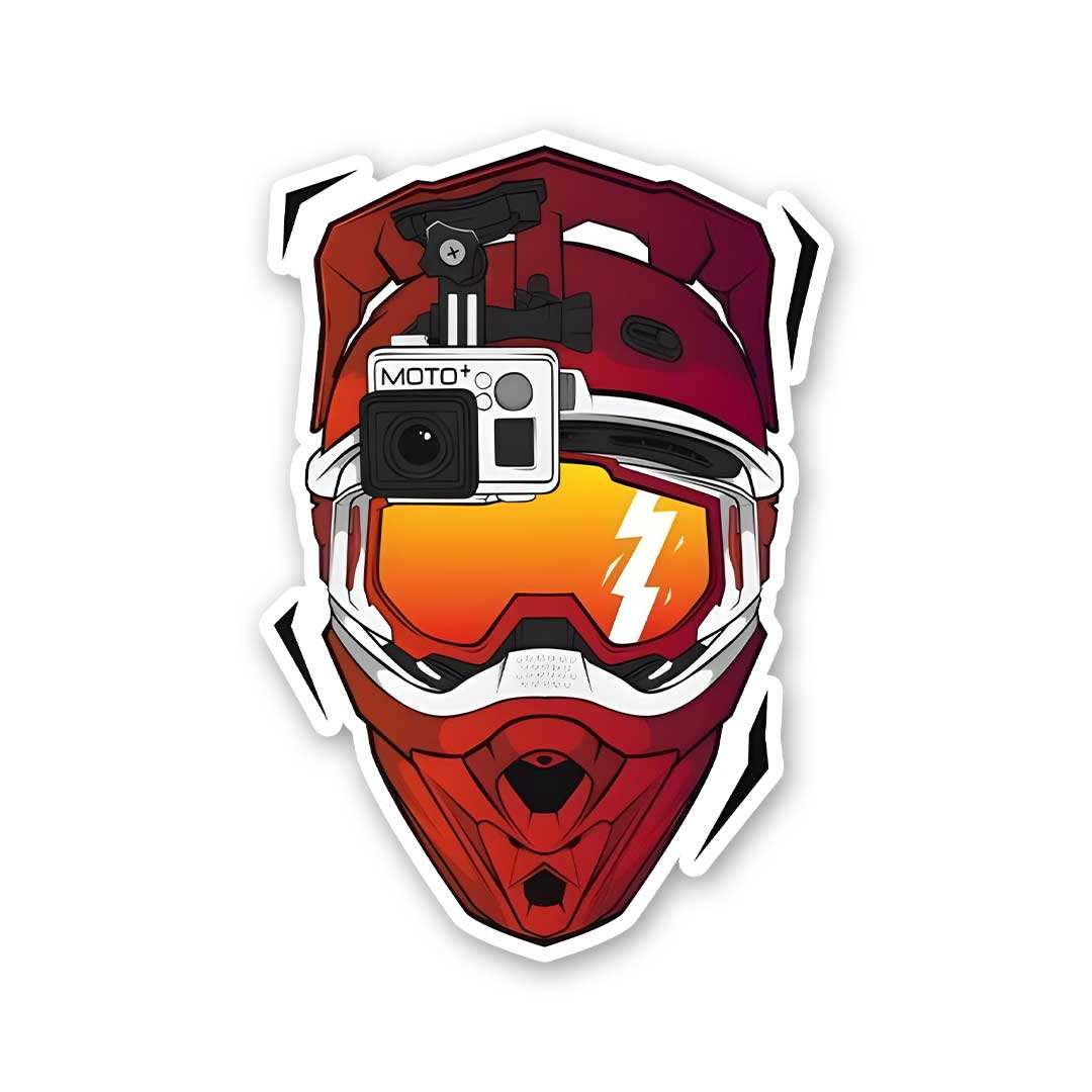 Helmet With Gopro Sticker - Stickers | STICK IT UP