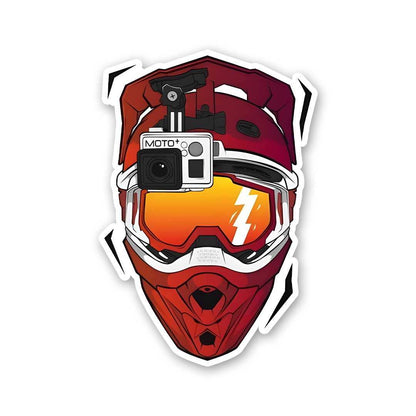 Helmet With Gopro Sticker waterproof vinyl decal for laptop, bike, car & bottle