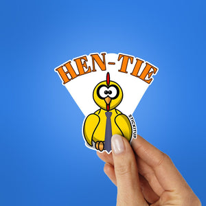 Hen tie Sticker waterproof vinyl decal for laptop, bike, car & bottle