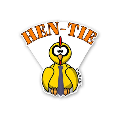Hen tie Sticker waterproof vinyl decal for laptop, bike, car & bottle
