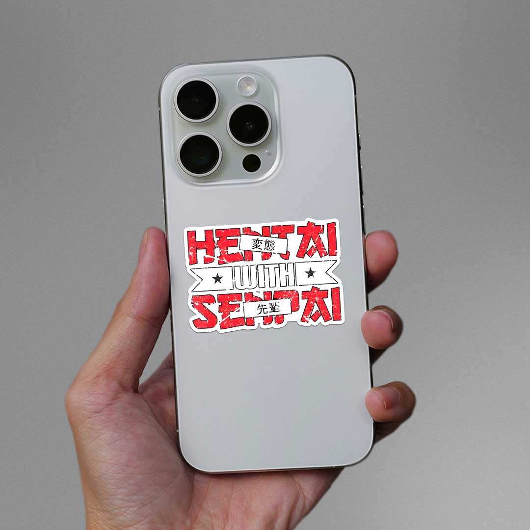 Hentai With Senpai Sticker waterproof vinyl decal for laptop, bike, car & bottle