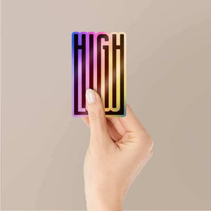 High Low Holographic Stickers waterproof vinyl decal for laptop, bike, car & bottle