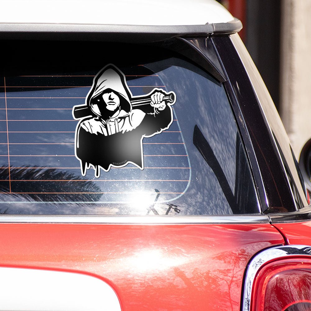 Hooded figure Bumper Sticker - STICK IT UP
