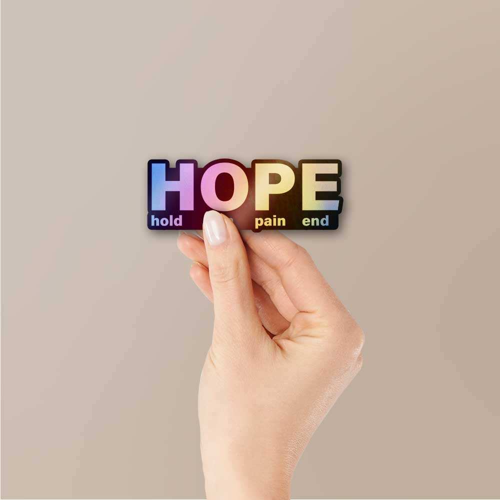 Hope Holographic Sticker waterproof vinyl decal for laptop, bike, car & bottle