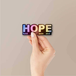 Hope Holographic Sticker waterproof vinyl decal for laptop, bike, car & bottle