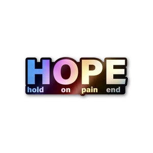 Hope Holographic Sticker waterproof vinyl decal for laptop, bike, car & bottle