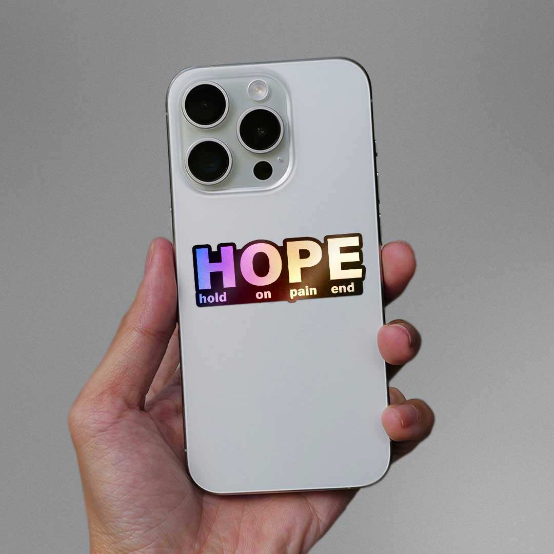 Hope Holographic Sticker waterproof vinyl decal for laptop, bike, car & bottle