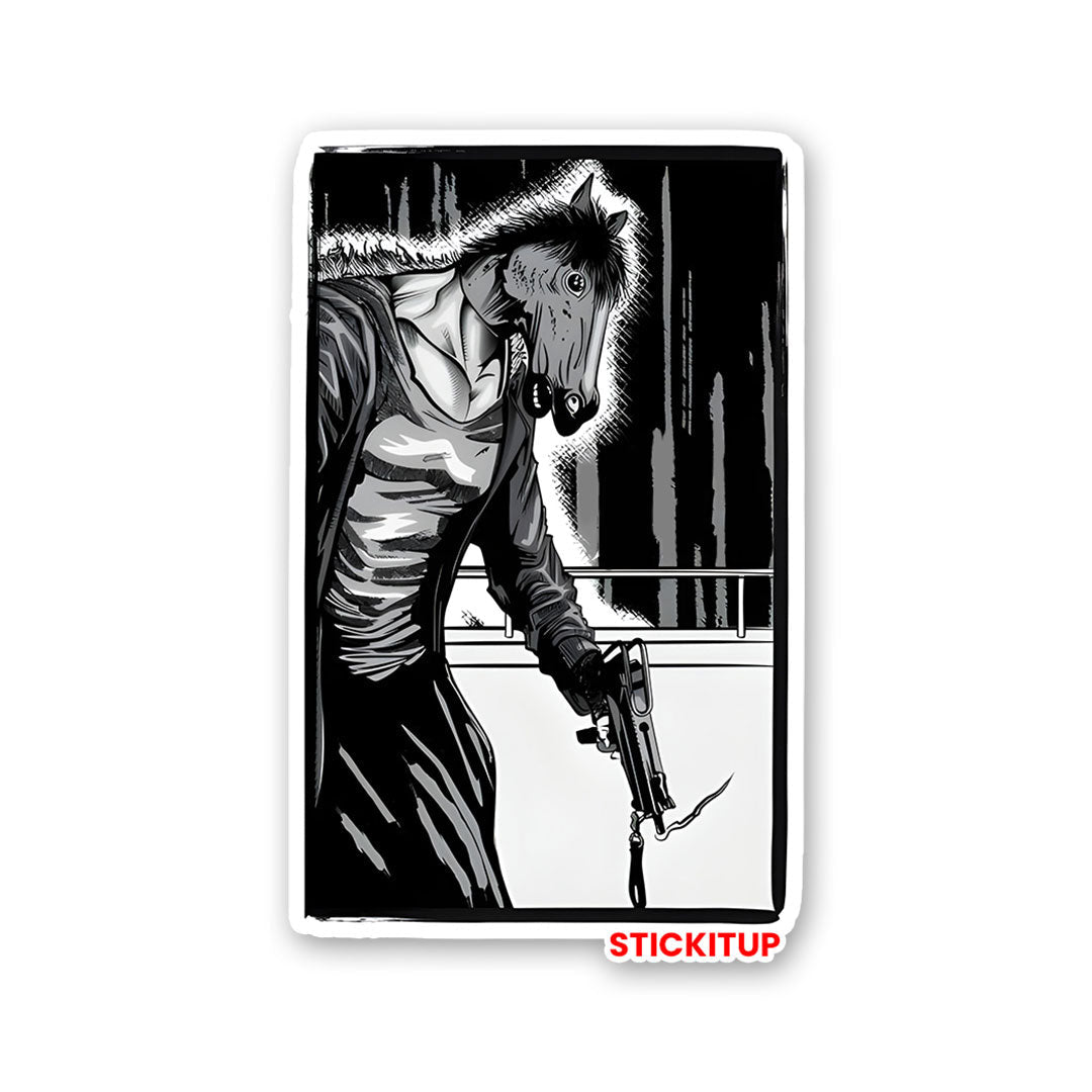 HORSE GUY Sticker waterproof vinyl decal for laptop, bike, car & bottle