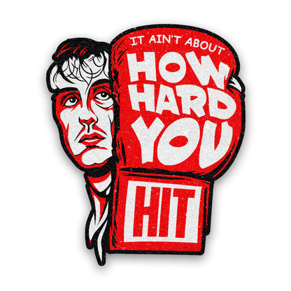 How Hard You Hit Boxer Glitter Sticker