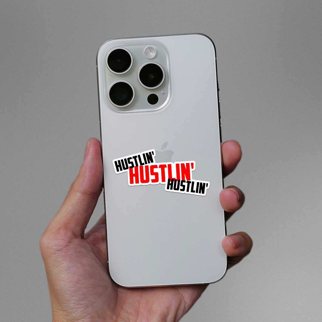 Hustlin Sticker waterproof vinyl decal for laptop, bike, car & bottle