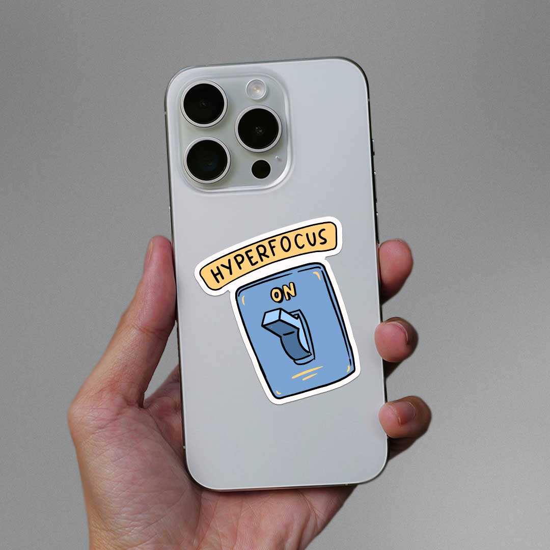 Hyperfocus Sticker waterproof vinyl decal for laptop, bike, car & bottle