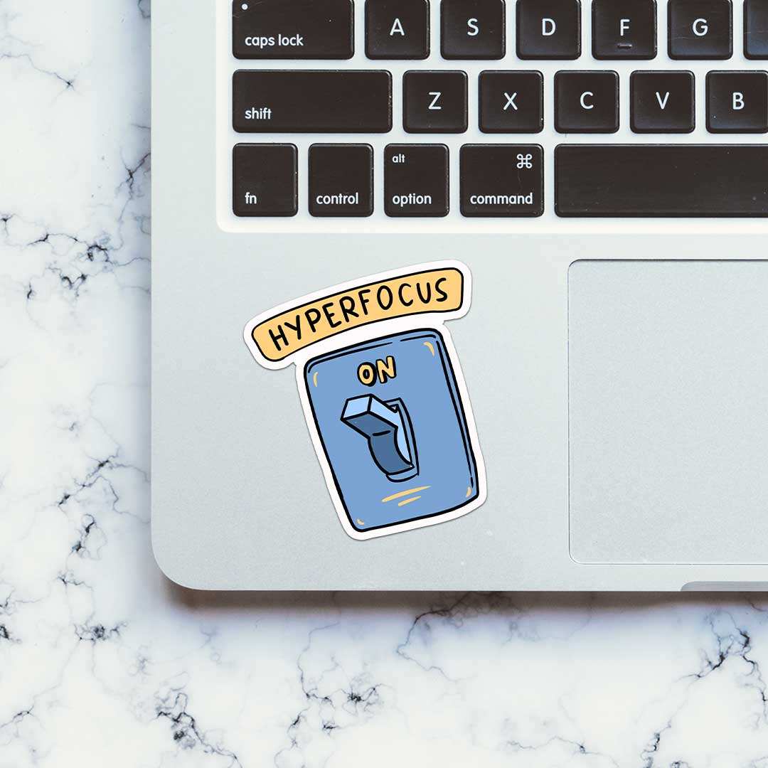 Hyperfocus Sticker waterproof vinyl decal for laptop, bike, car & bottle
