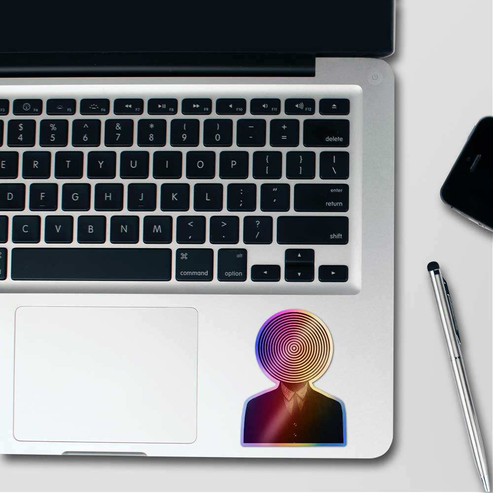 Hypnotic Holographic Sticker waterproof vinyl decal for laptop, bike, car & bottle