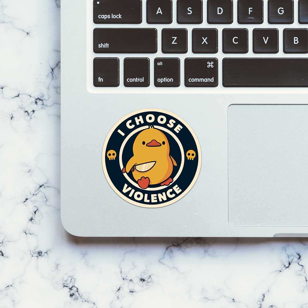 I Choose Violence Sticker waterproof vinyl decal for laptop, bike, car & bottle