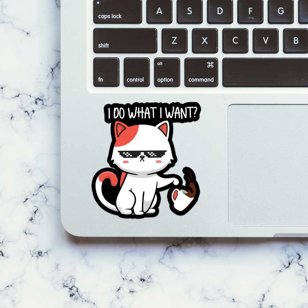 I Do What I Want Sticker waterproof vinyl decal for laptop, bike, car & bottle