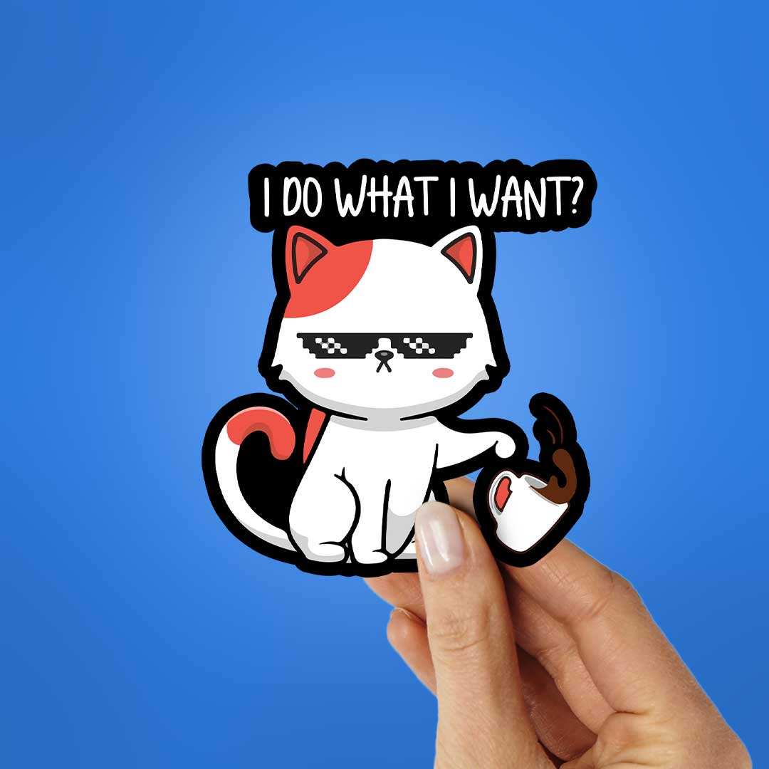I Do What I Want Sticker waterproof vinyl decal for laptop, bike, car & bottle