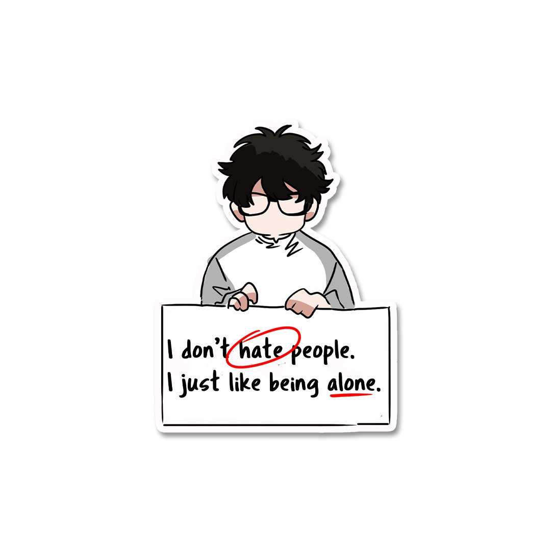 I Don't Hate People Sticker waterproof vinyl decal for laptop, bike, car & bottle