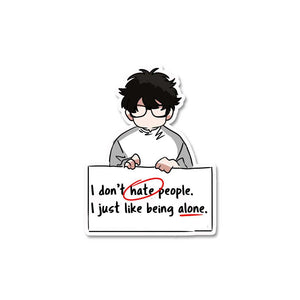 I Don't Hate People Sticker waterproof vinyl decal for laptop, bike, car & bottle