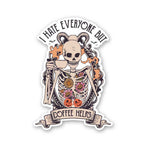 I Hate Everyone But Coffee Helps Sticker waterproof vinyl decal for laptop, bike, car & bottle