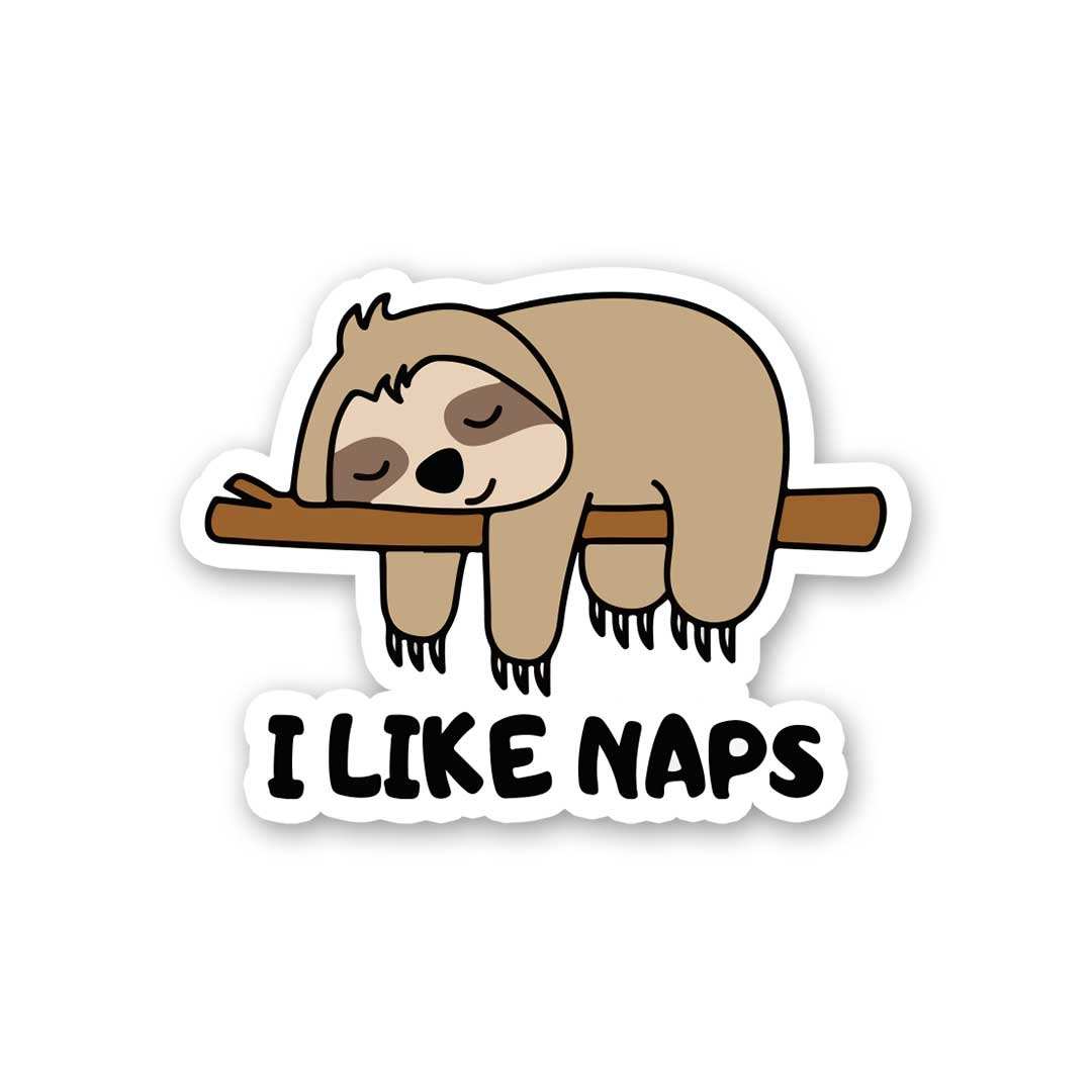 I Like Naps Sticker waterproof vinyl decal for laptop, bike, car & bottle
