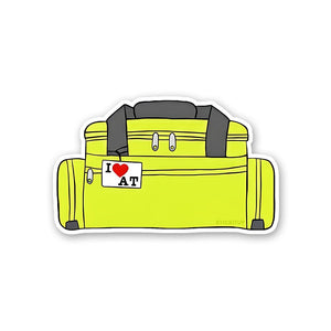 I Love At Duffel Bag Sticker waterproof vinyl decal for laptop, bike, car & bottle