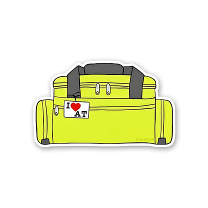 I Love At Duffel Bag Sticker waterproof vinyl decal for laptop, bike, car & bottle