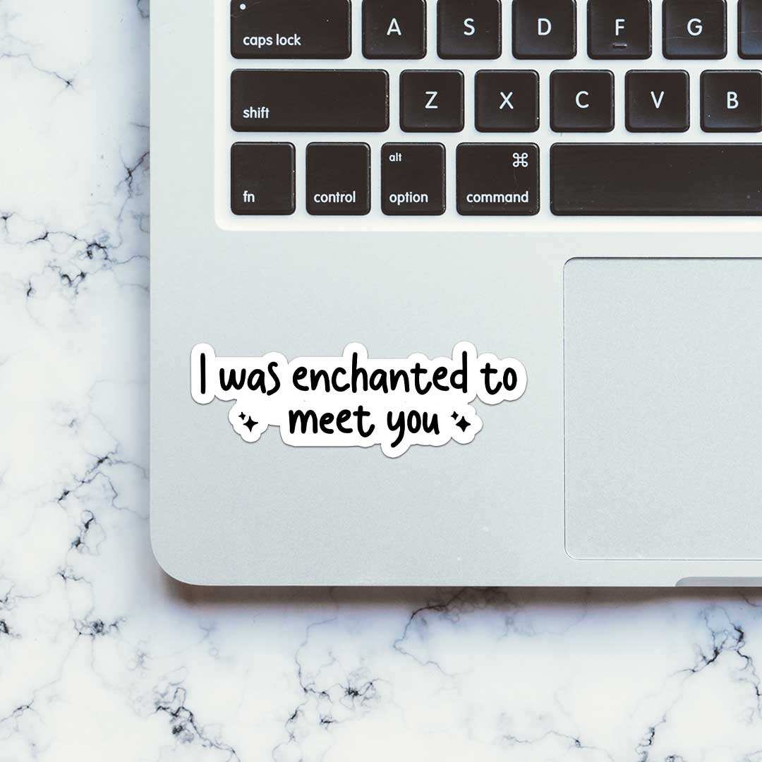 I Was Enchanted To Meet You Sticker waterproof vinyl decal for laptop, bike, car & bottle