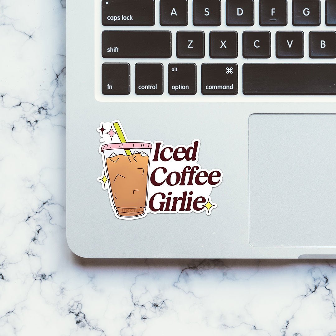 Iced Coffee Girlie Sticker - STICK IT UP