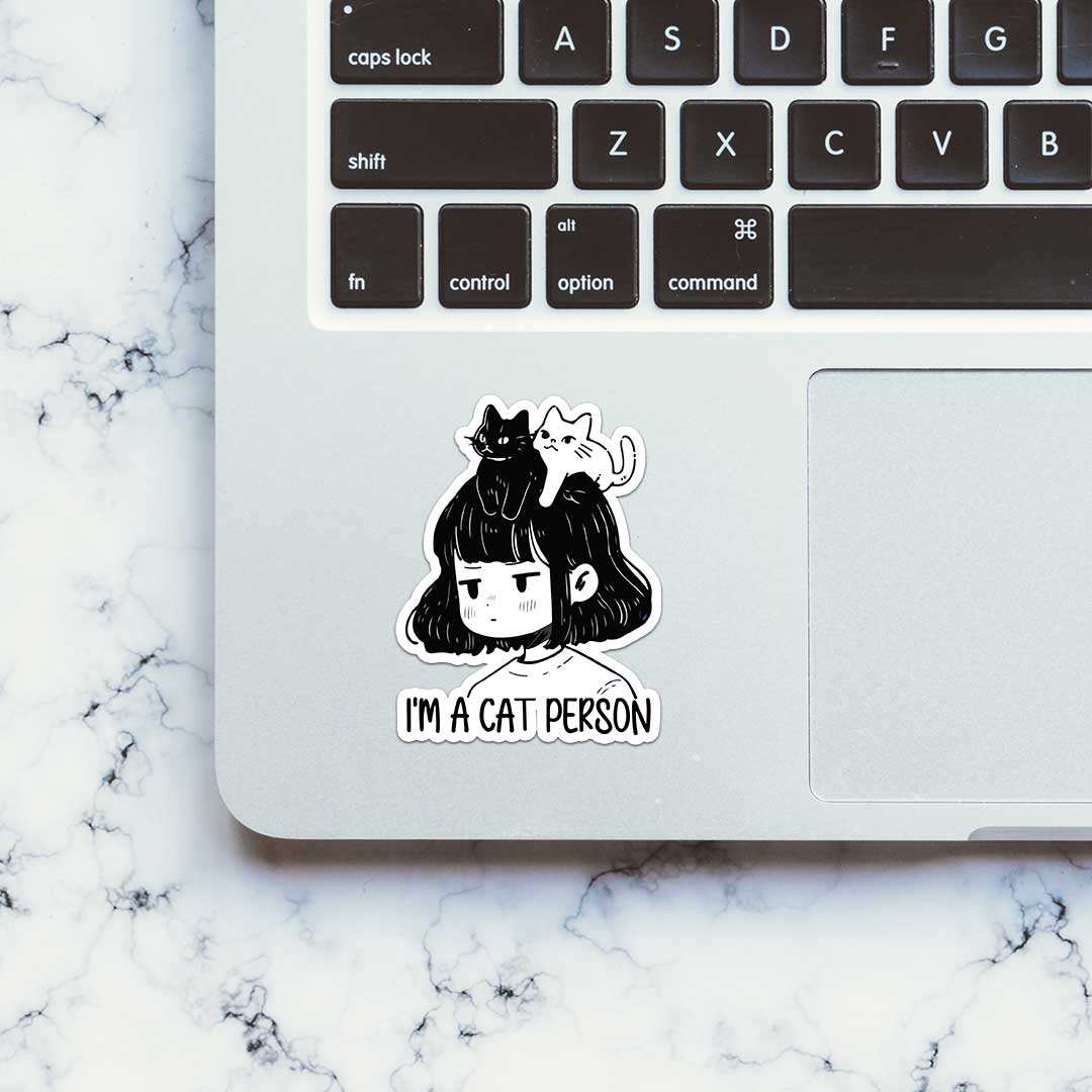 I'M A Cat Person Sticker waterproof vinyl decal for laptop, bike, car & bottle