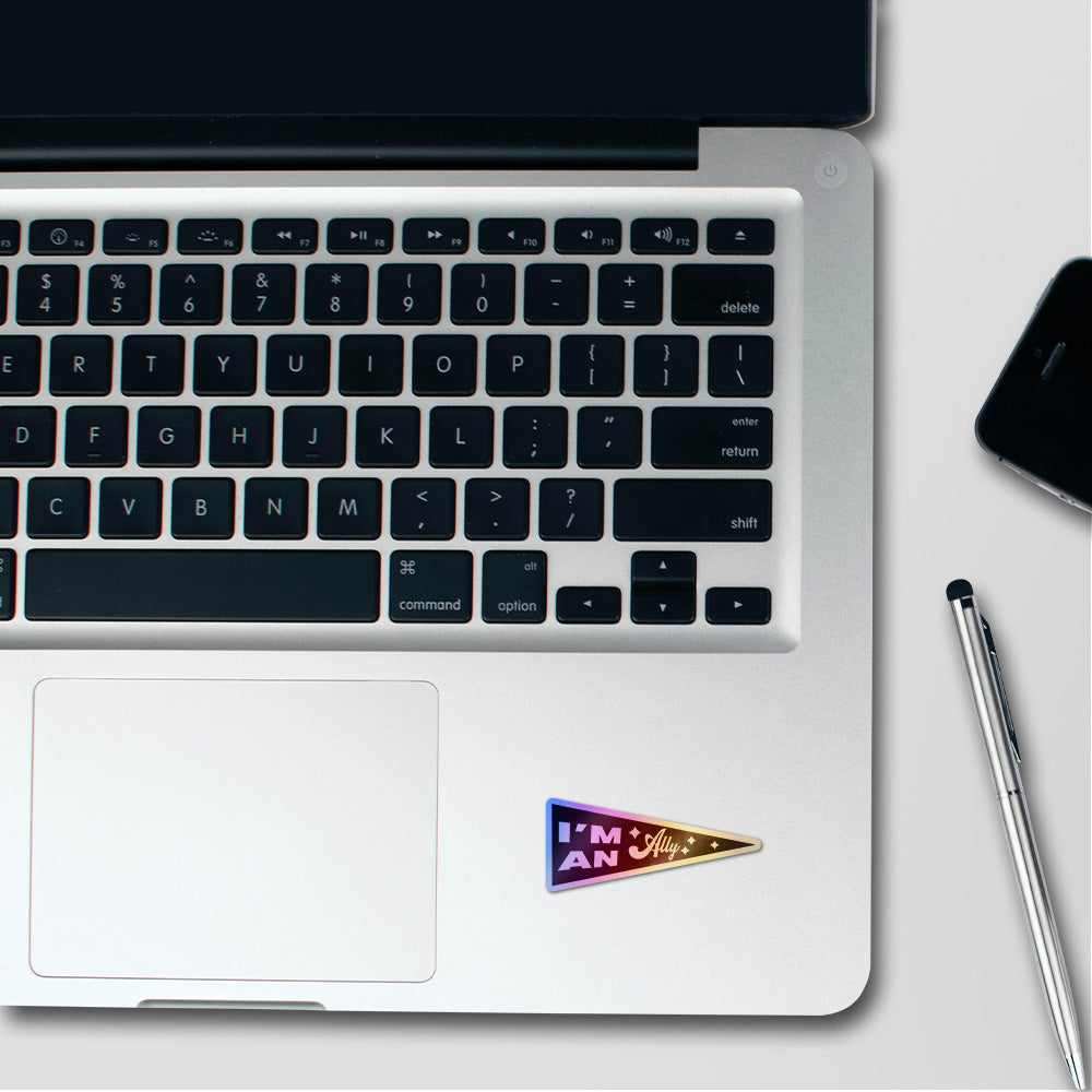 I'm An Ally Holographic Stickers waterproof vinyl decal for laptop, bike, car & bottle