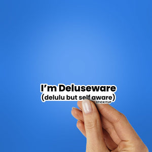 IM DELUSEWARE Sticker waterproof vinyl decal for laptop, bike, car & bottle