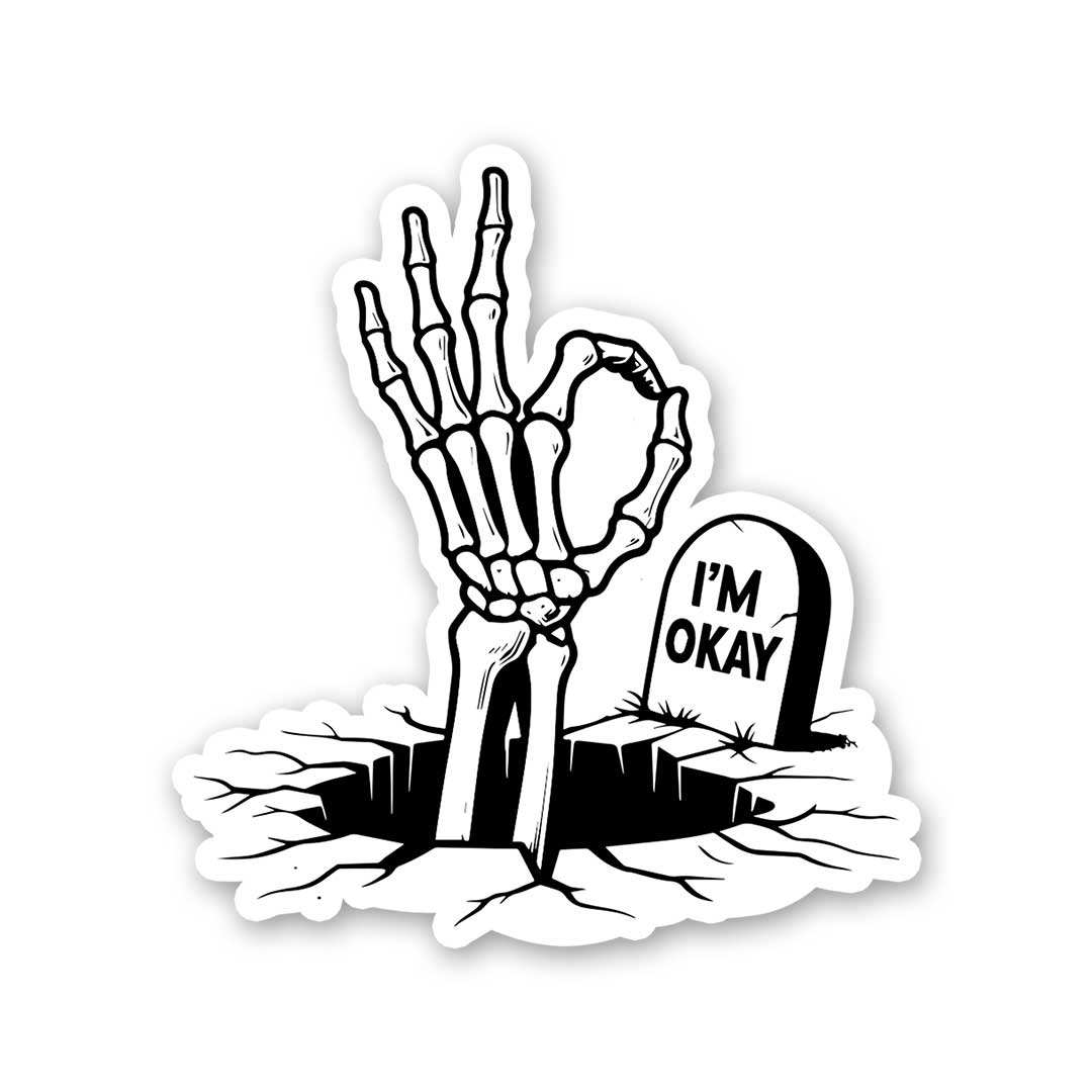 Im Ok Sticker waterproof vinyl decal for laptop, bike, car & bottle
