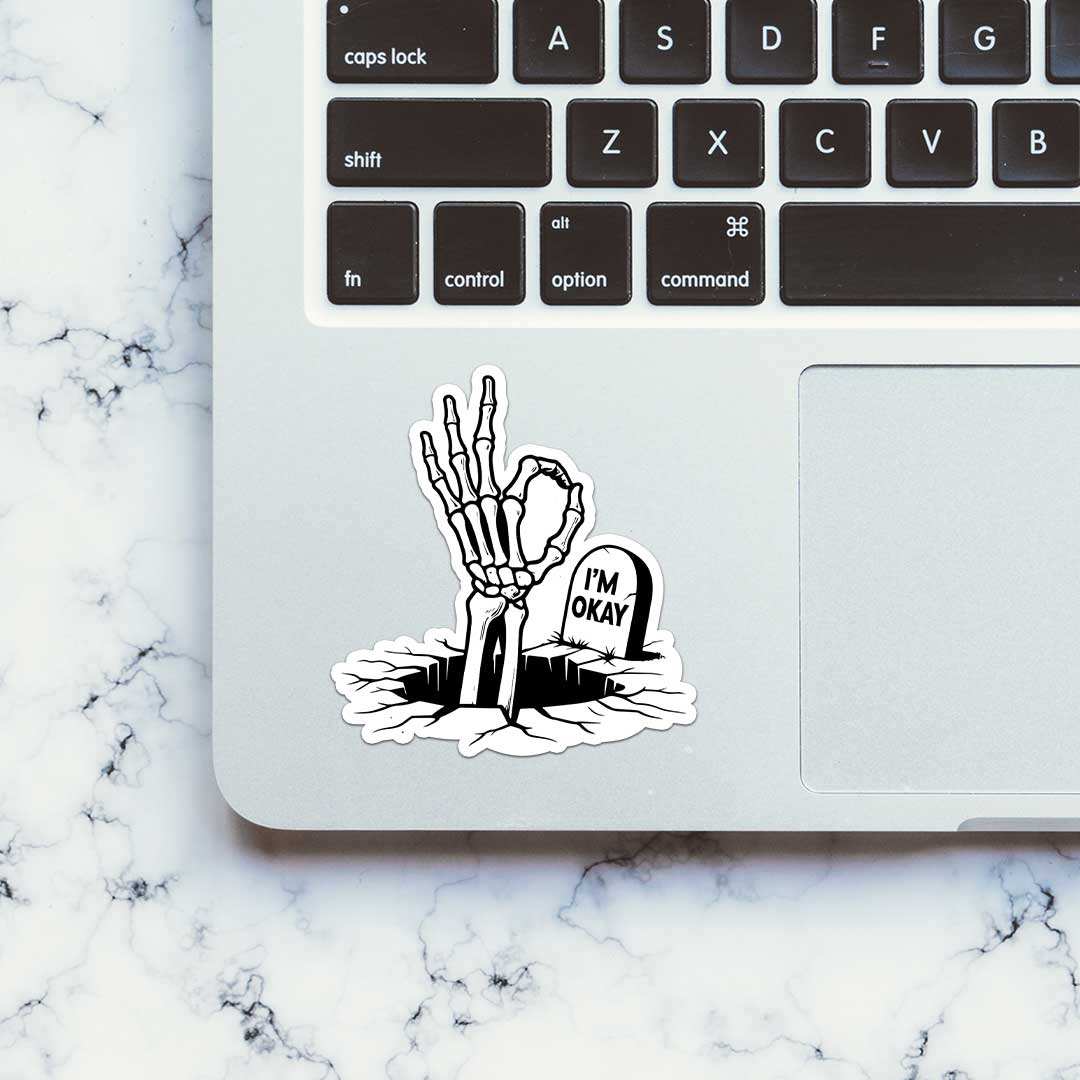 Im Ok Sticker waterproof vinyl decal for laptop, bike, car & bottle