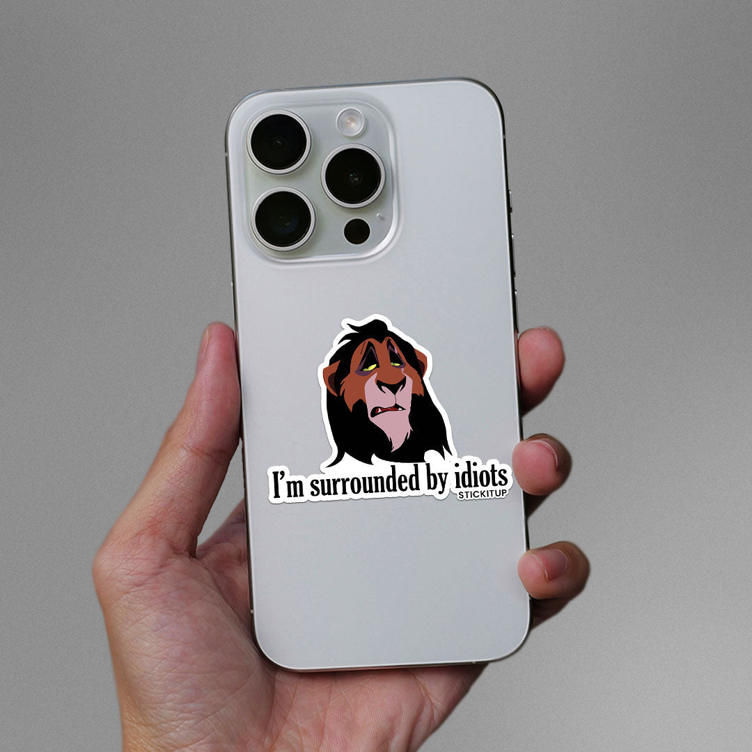 I'm Surrounded By Idiots Sticker waterproof vinyl decal for laptop, bike, car & bottle