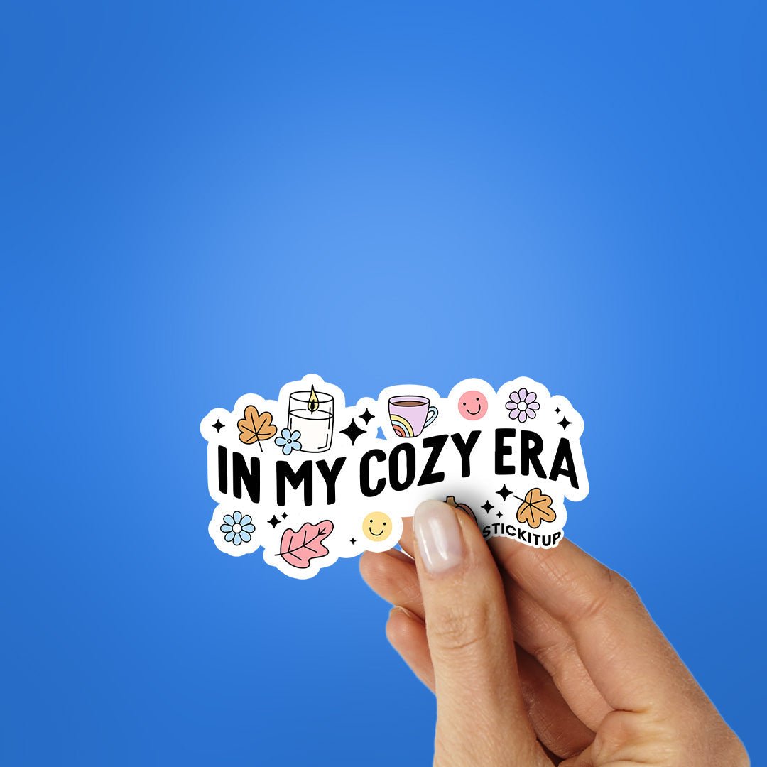 In My Cozy Era Sticker waterproof vinyl decal for laptop, bike, car & bottle