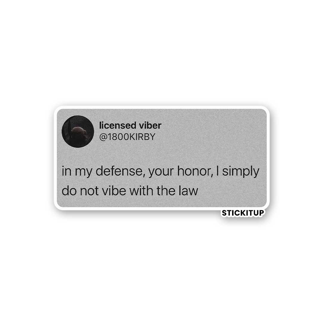 IN MY DEFENSE Sticker - Stickers | STICK IT UP