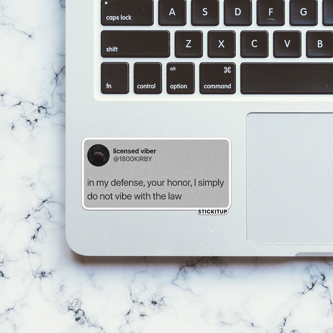 IN MY DEFENSE Sticker waterproof vinyl decal for laptop, bike, car & bottle