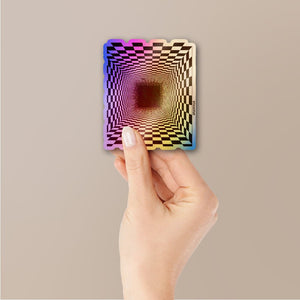 Infinite Checkers Holographic Stickers waterproof vinyl decal for laptop, bike, car & bottle