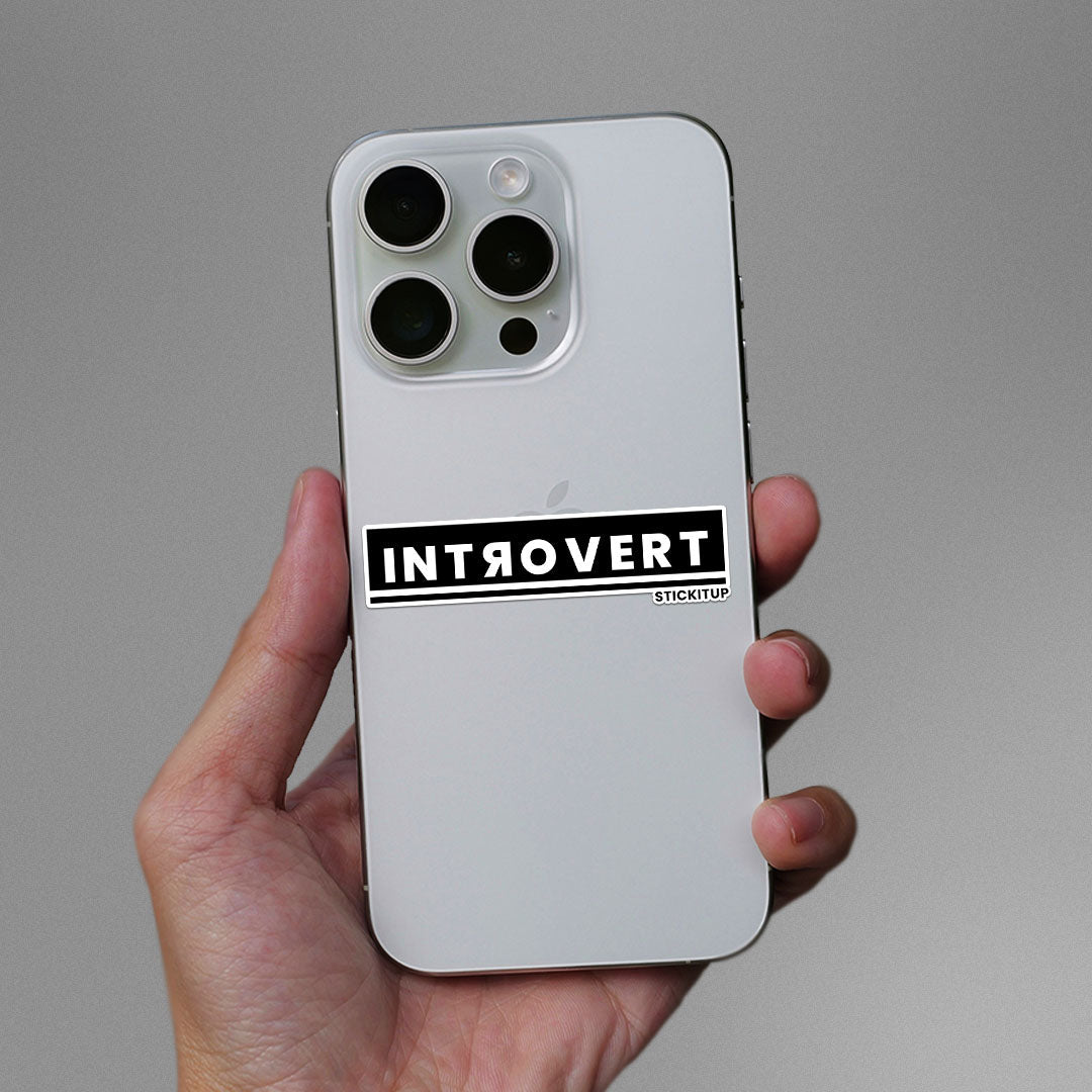 Introvert Sticker waterproof vinyl decal for laptop, bike, car & bottle
